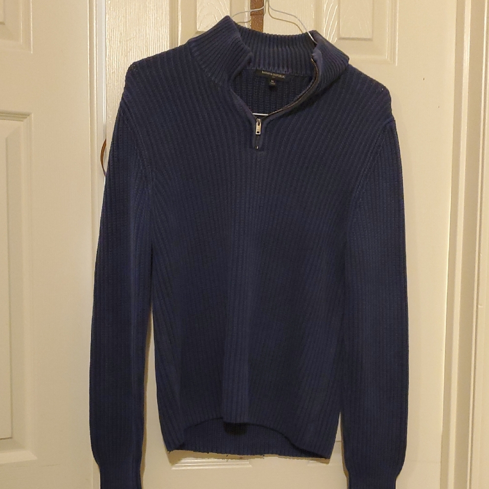 Banana Republic Men's Navy Zip-Up Sweater